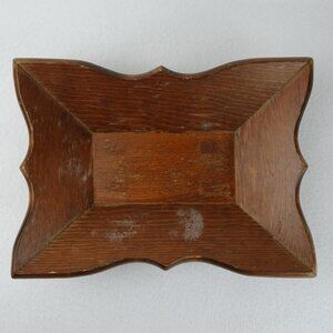 Wood Rectangular Nut Dish Bowl Cornwall Wood Products Hand Made USA Vintage